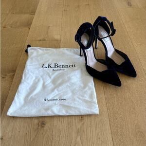 LK Bennett London - Ankle Strap Velvet Pumps in Blue